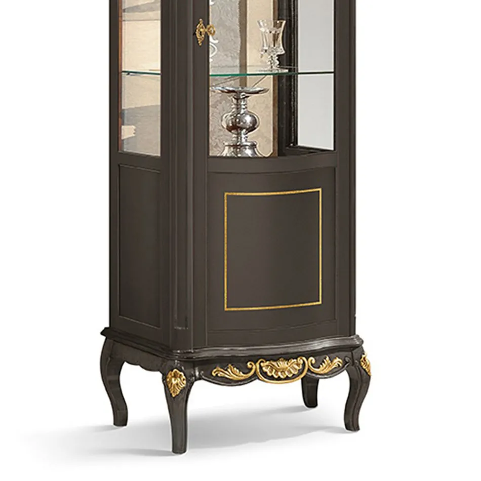 Vitrina Clásica en Madera de Nogal Blanco o Moka Made in Italy - Chantilly Viadurini