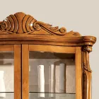 Vitrina clásica en madera de nogal con incrustaciones 4 puertas Made in Italy - Commodo Viadurini