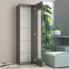 Vitrina de salón de diseño en madera blanca, antracita o hormigón - Suzana Viadurini