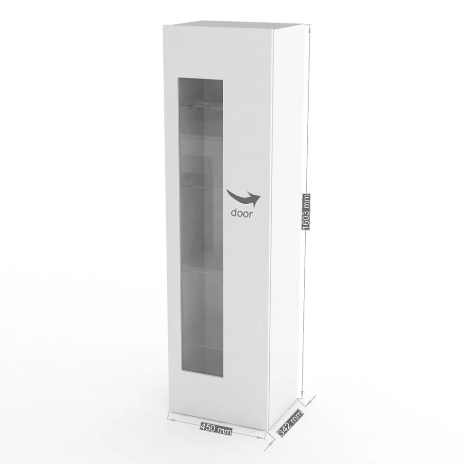 Vitrina de salón de diseño en madera blanca, antracita o hormigón - Suzana Viadurini