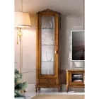 Vitrina de Salón Clásica en Madera de Nogal 1 Puerta Made in Italy - Ronald Viadurini