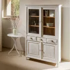 Vitrina de teca maciza con 4 puertas y 3 cajones - Aikido Viadurini