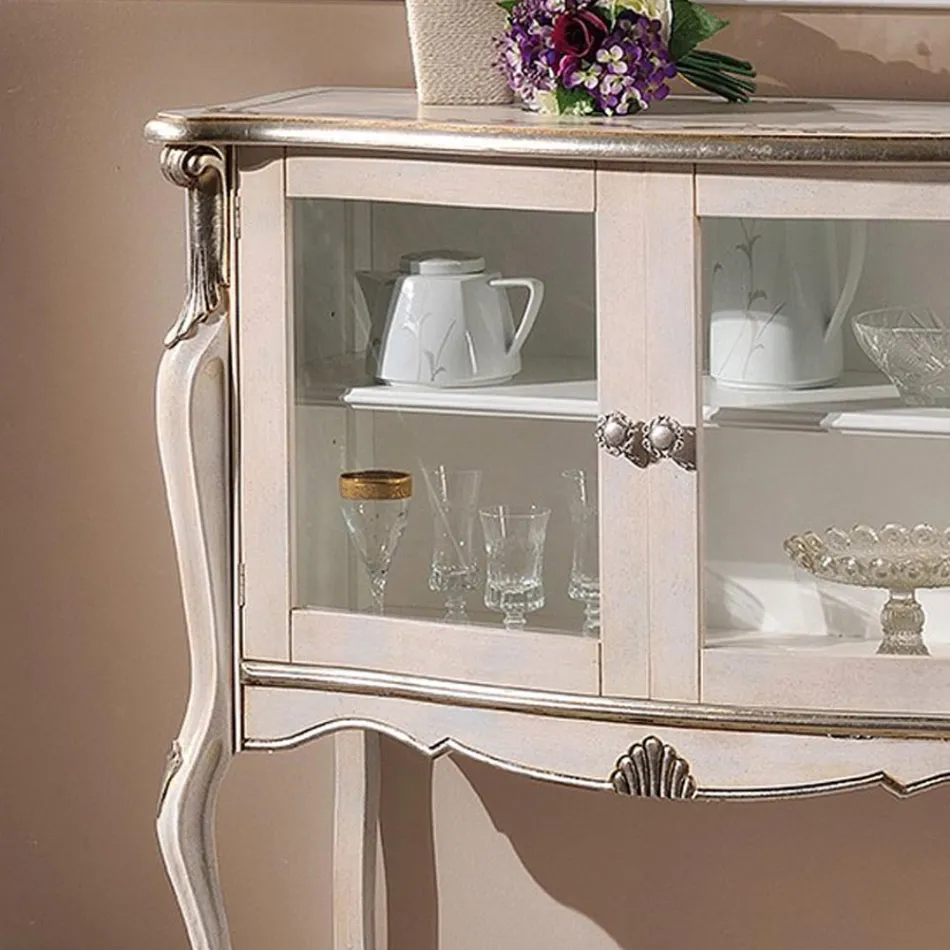 Vitrina de Salón 2 Puertas en Nogal o Madera Blanca Made in Italy - Londres Viadurini