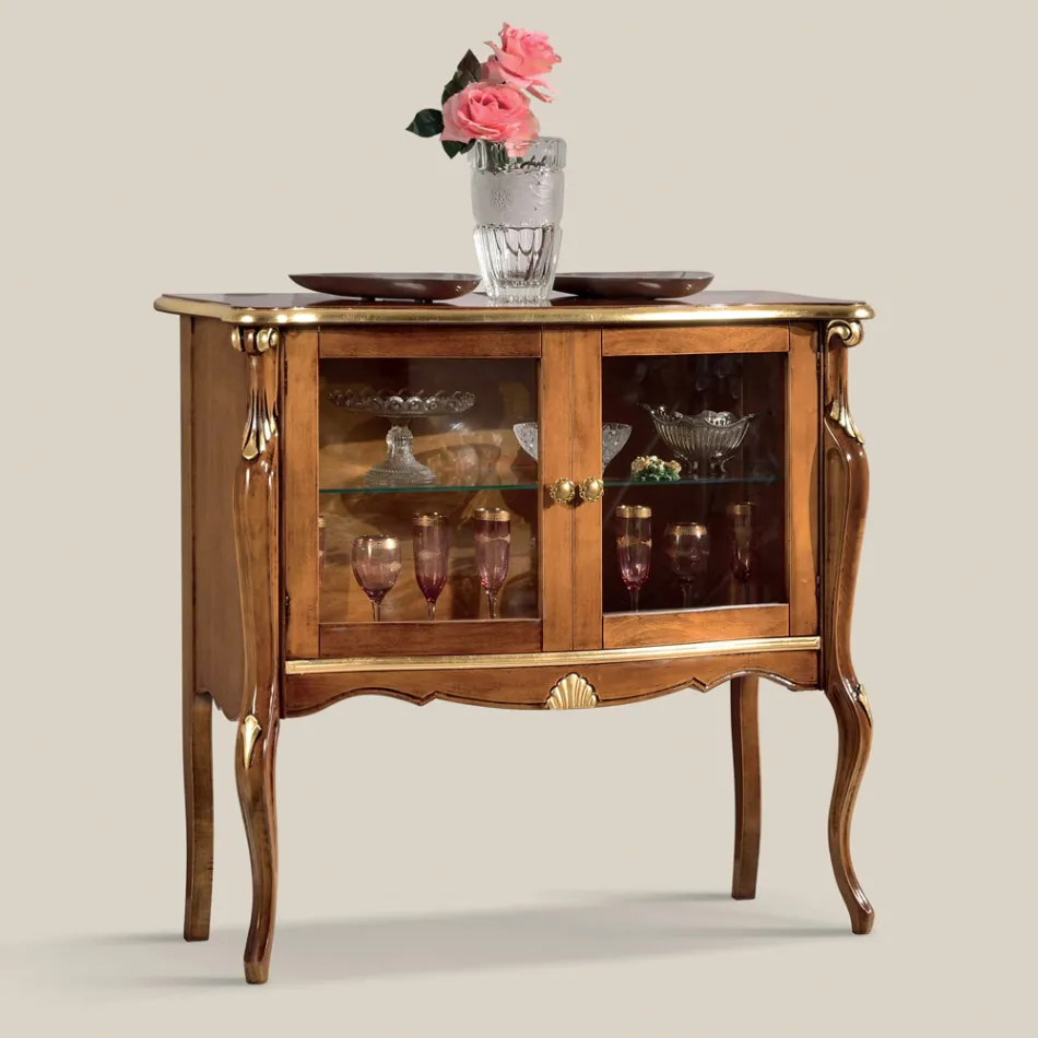 Vitrina de Salón 2 Puertas en Nogal o Madera Blanca Made in Italy - Londres Viadurini