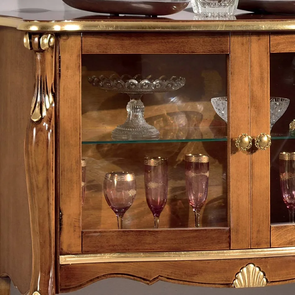 Vitrina de Salón 2 Puertas en Nogal o Madera Blanca Made in Italy - Londres Viadurini