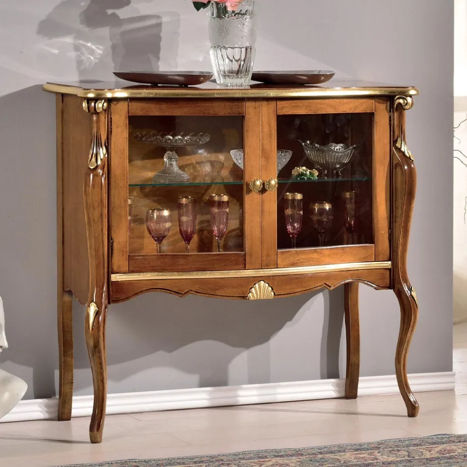 Vitrina de Salón 2 Puertas en Nogal o Madera Blanca Made in Italy - Londres Viadurini