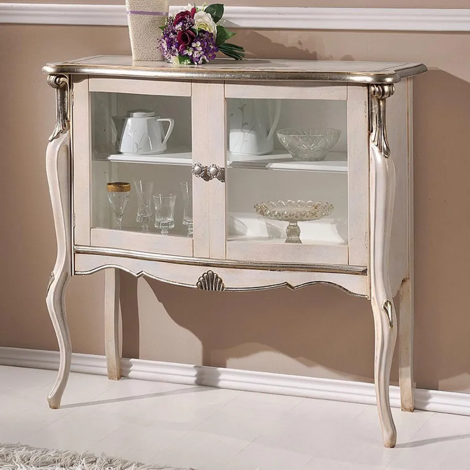 Vitrina de Salón 2 Puertas en Nogal o Madera Blanca Made in Italy - Londres Viadurini