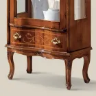 Vitrina de salón clásica de madera de nogal con puerta Made in Italy - Versaille Viadurini