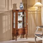 Vitrina de salón clásica de madera de nogal con puerta Made in Italy - Versaille Viadurini