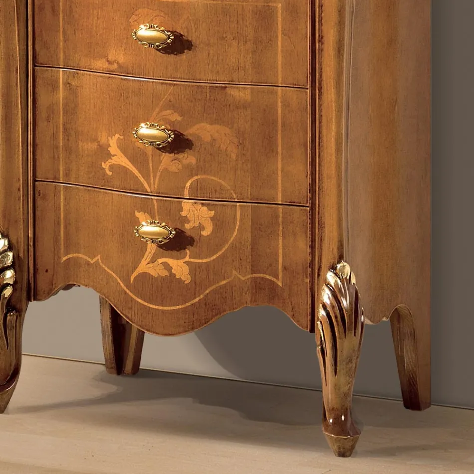 Vitrina de salón con 1 puerta de cristal y 3 cajones Made in Italy - Londres Viadurini