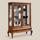 Vitrina de salón de lujo en madera de nogal clásica Made in Italy - Hastings Viadurini