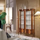 Vitrina de madera de estilo clásico con puertas y cajones Made in Italy - Versaille Viadurini