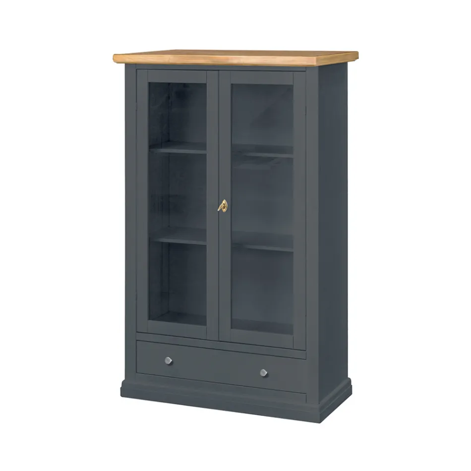 Vitrina de madera con 1 cajón, 2 puertas y 2 estantes Made in Italy - Nanna Viadurini