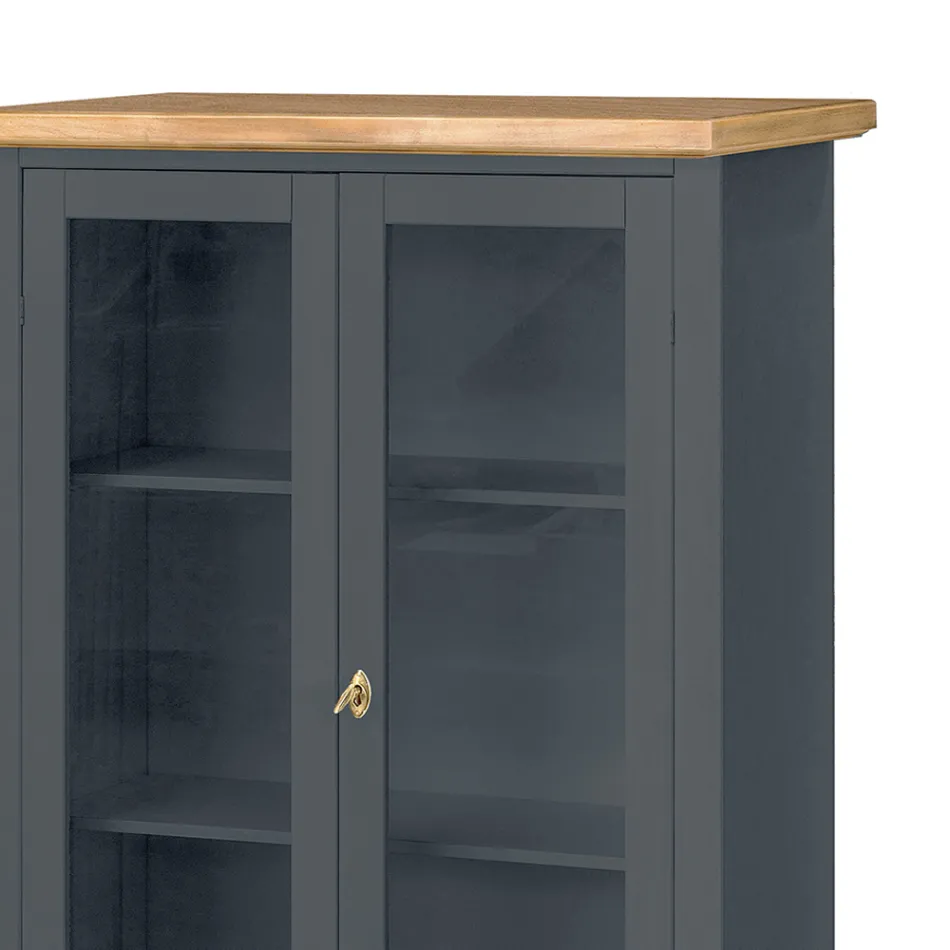 Vitrina de madera con 1 cajón, 2 puertas y 2 estantes Made in Italy - Nanna Viadurini