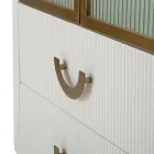 Vitrina de madera con tapa e inserciones redondeadas con 2 puertas y 2 cajones - Rachel Viadurini