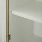 Vitrina de madera con tapa e inserciones redondeadas con 2 puertas y 2 cajones - Rachel Viadurini