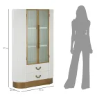 Vitrina de madera con tapa e inserciones redondeadas con 2 puertas y 2 cajones - Rachel Viadurini