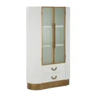 Vitrina de madera con tapa e inserciones redondeadas con 2 puertas y 2 cajones - Rachel Viadurini