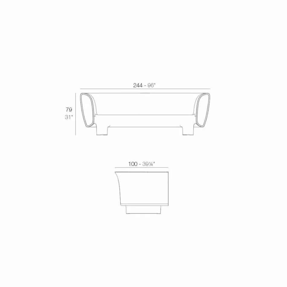 Sofá de jardín lacado negro de diseño moderno Vondom Bum Bum Viadurini
