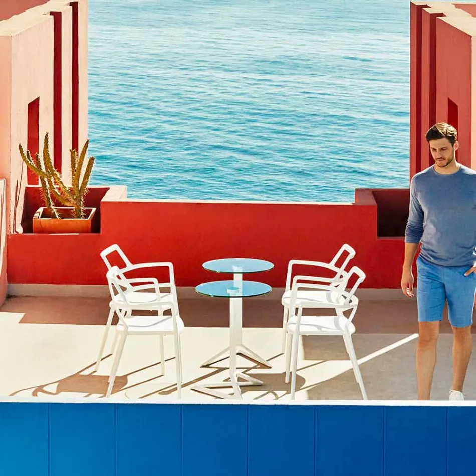 Vondom Delta silla de jardín moderna de polipropileno de diseño Viadurini