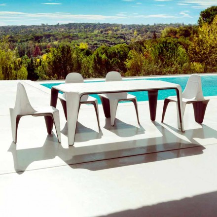 Mesa de jardín Vondom F3 L190xP90cm polietileno de diseño moderno Viadurini