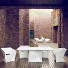 Vondom Faz mesa de jardín lacada en blanco L200xP100cm de diseño Viadurini