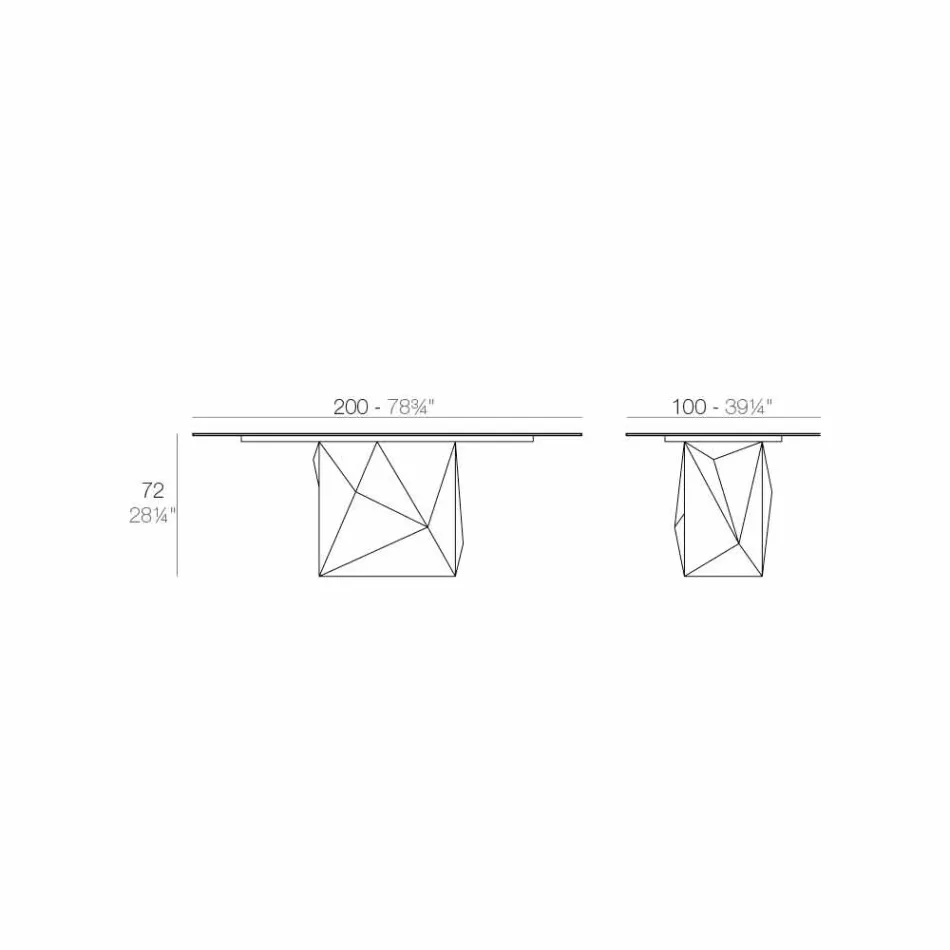 Vondom Faz mesa de jardín lacada en blanco L200xP100cm de diseño Viadurini