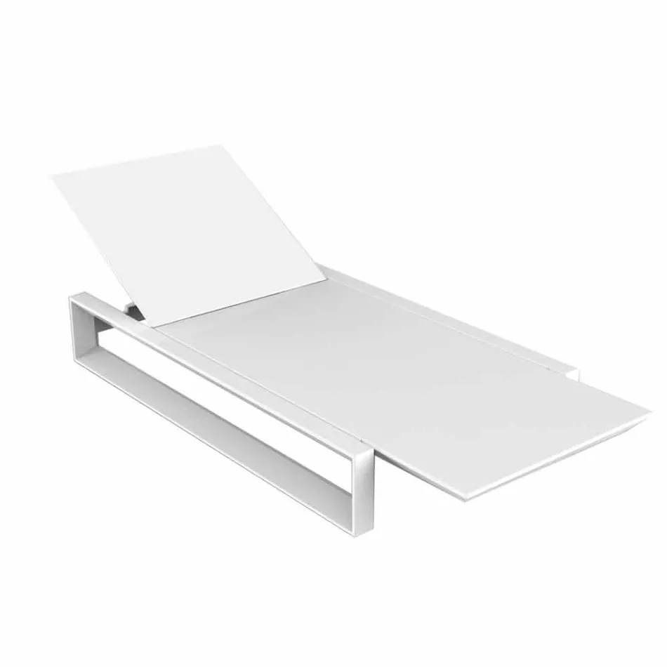 Vondom Chaise longue de diseño en marco de polietileno blanco Viadurini