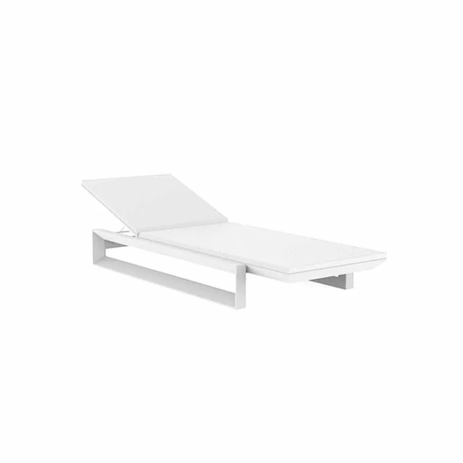 Vondom Chaise longue de diseño en marco de polietileno blanco Viadurini