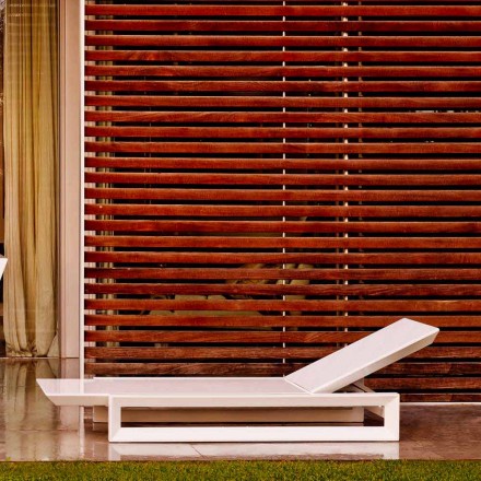 Vondom Chaise longue de diseño en marco de polietileno blanco Viadurini