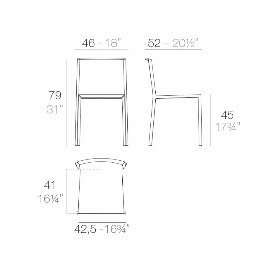 Silla de jardín apilable Vondom Quartz con diseño moderno Viadurini