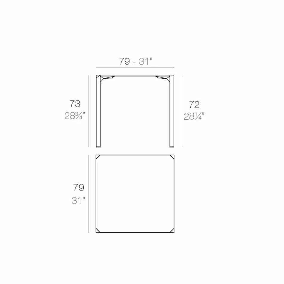 Vondom Quartz mesa cuadrada al aire libre de diseño moderno Viadurini