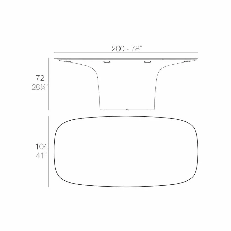 Mesa exterior de diseño Vondom Ufo blanco L200xP100 cm Viadurini