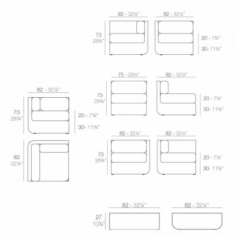 Vondom Ulm composition taupe design garden lounge