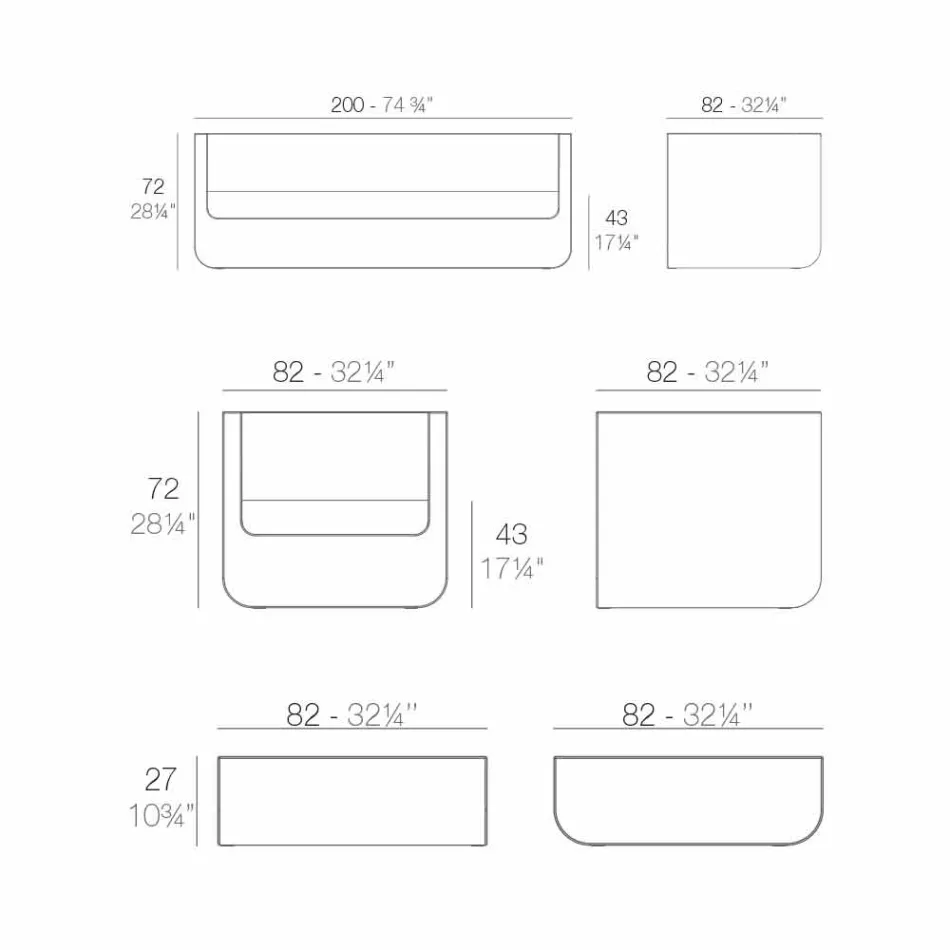 Salón al aire libre Vondom Ulm con moderno diseño blanco Viadurini